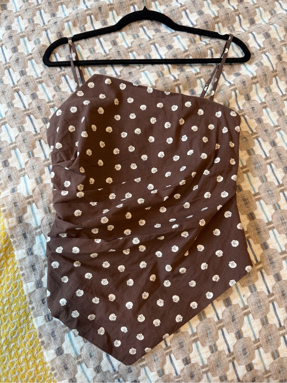 Abercrombie & Fitch Brown Polka Dot Asymmetric Tube Top - Picture 4 of 4